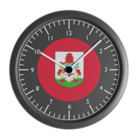 Wall clock with the flag of Bermuda png