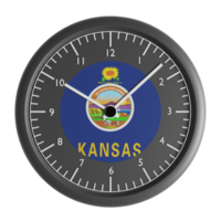 Wall clock with the flag of Kansas png