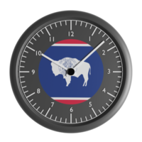 Wall clock with the flag of Wyoming png