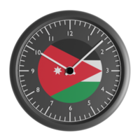 Wall clock with the flag of Jordan png