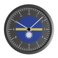 Wall clock with the flag of Nauru png