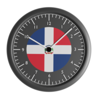 Wall clock with the flag of Dominican Republic png