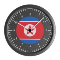 Wall clock with the flag of North Korea png