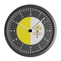 Wall clock with the flag of Vatican City png
