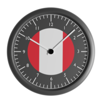 Wall clock with the flag of Peru png