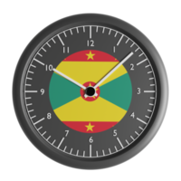 Wall clock with the flag of Grenada png