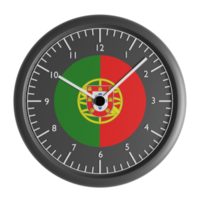 Wall clock with the flag of Portugal png