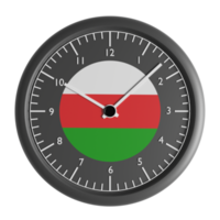 Wall clock with the flag of Oman png