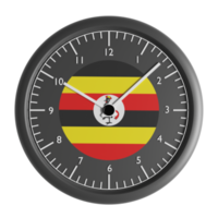 Wall clock with the flag of Uganda png