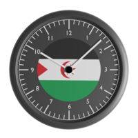 Wall clock with the flag of Sahrawi Arab Democratic Republic png