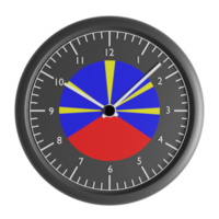 Wall clock with the flag of Reunion Radiant Volcano png