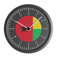 Wall clock with the flag of Guinea Bissau png