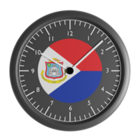 Wall clock with the flag of Sint Maarten png