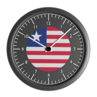 Wall clock with the flag of Liberia png