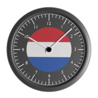 Wall clock with the flag of Netherlands png