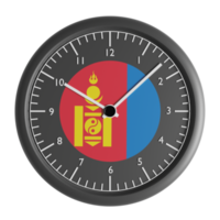 Wall clock with the flag of Mongolia png