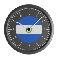 mur l'horloge avec le drapeau de el Salvador png