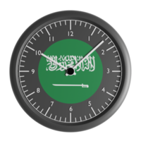 Wall clock with the flag of Saudi Arabia png