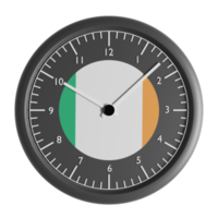 Wall clock with the flag of Ireland png