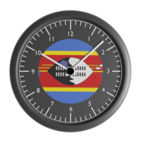 Wall clock with the flag of Eswatini png