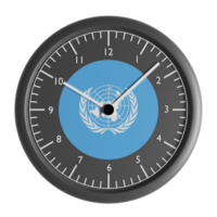 Wall clock with the flag of United Nations png