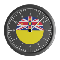 Mauer Uhr mit das Flagge von niue png