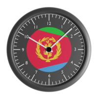 Mauer Uhr mit das Flagge von eritrea png