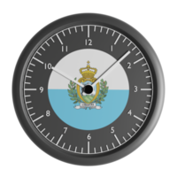 Wall clock with the flag of San Marino png