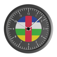 Wall clock with the flag of Central African Republic png