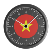 Wall clock with the flag of Vietnam png