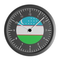 Wall clock with the flag of Uzbekistan png