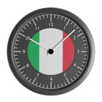 Mauer Uhr mit das Flagge von Italien png