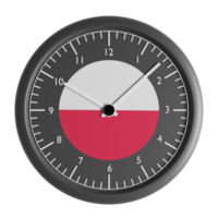 Wall clock with the flag of Poland png