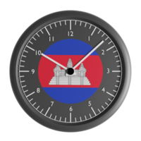 Wall clock with the flag of Cambodia png