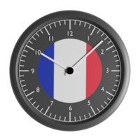 Mauer Uhr mit das Flagge von Frankreich png