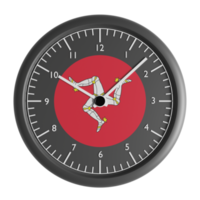 Wall clock with the flag of Isle of Mann png