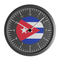 Wall clock with the flag of Cuba png