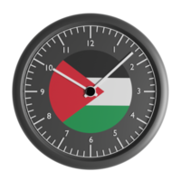 Wall clock with the flag of Palestine png