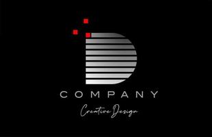D alphabet letter logo with geometric pattern line and dots. Corporate creative template design for company and business vector