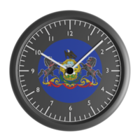 Wall clock with the flag of Pennsylvania png