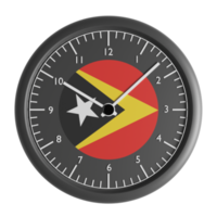 Mauer Uhr mit das Flagge von Osten Timor png