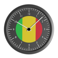 Wall clock with the flag of Mali png