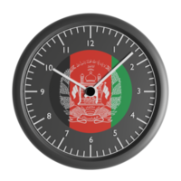 Wall clock with the flag of Afghanistan png