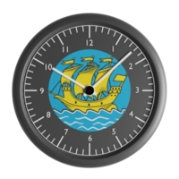 Wall clock with the flag of Saint Pierre and Miquelon png