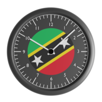 Wall clock with the flag of Saint Kitts and Nevis png