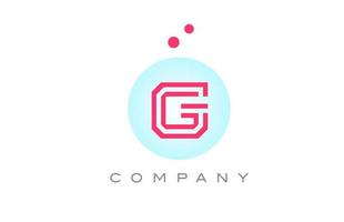 blue pink G alphabet letter logo icon design with dots. Creative template for business and company vector