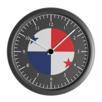 Wall clock with the flag of Panama png