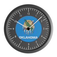 Wall clock with the flag of Oklahoma png