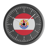 Wall clock with the flag of French Polynesia png