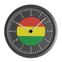 Wall clock with the flag of Bolivia png